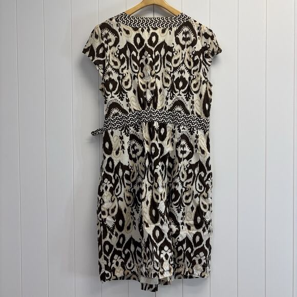 Tommy Hilfiger Womens Boho Jungle Tribal Earthy Midi Wrap Around Dress Size XL - Picture 12 of 14